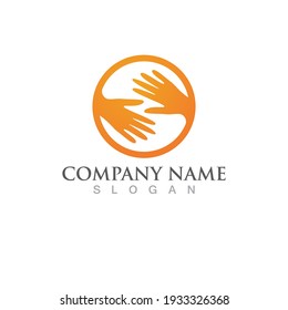 Hand logo and symbol vector