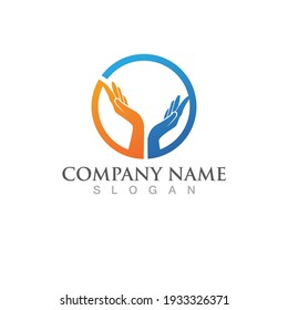 Hand logo and symbol vector