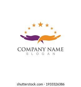 Hand logo and symbol vector
