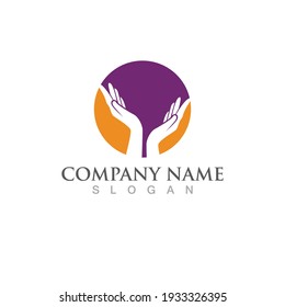 Hand logo and symbol vector