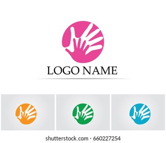 Hand logo and symbols