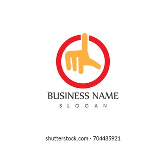 Hand logo and symbols