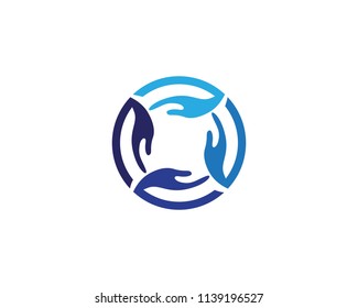 Hand logo and symbols template icons vector
