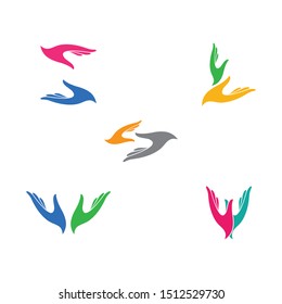 Hand logo template vector icon
