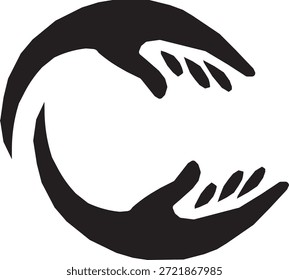 hand logo  vector black colur