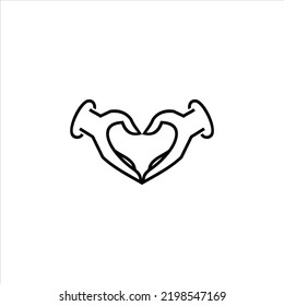 hand logo vector heart template