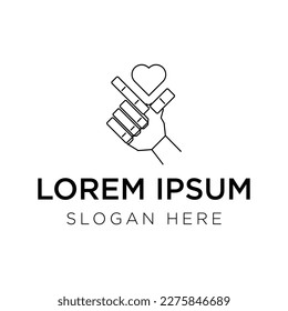 Hand logo vector illustration isolated on white background