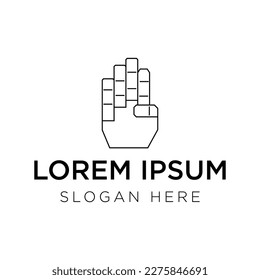 Hand logo vector illustration isolated on white background