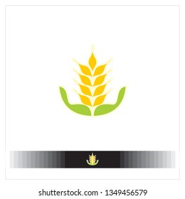 hand logo and wheat icon. EPS 10