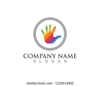 Vector Logo Hand Open Hand 6 Stock Vector (Royalty Free) 1128247601