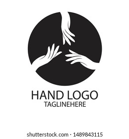 Hand Logos Used Organizations Businesses Stock Vector (Royalty Free ...