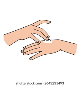 Mano con crema de protección solar Protección UV Diseño de Plantilla de Ilustración vectorial de color plano