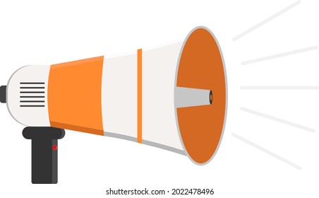 Hand loudspeaker, illustration, vector on a white background.