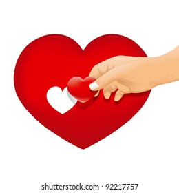 hand with love concept vector