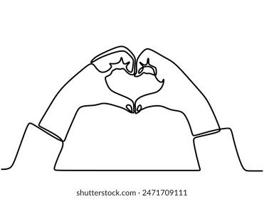 Handliebe Geste kontinuierliche Linienzeichnung. Begrüßung mit Handkonzept. Vektorillustration minimalistisches Design handgezeichnet auf weißem Hintergrund.