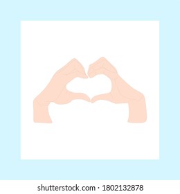Hand love gesture. Hands making a heart symbol.