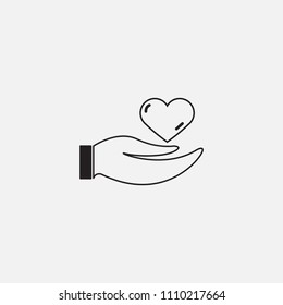 hand and love icon template design