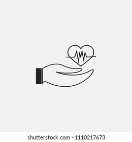 hand and love icon template design