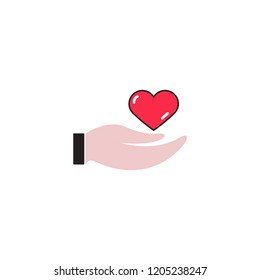 hand and love icon template design