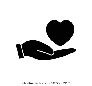 Hand and love icon vector logo design template