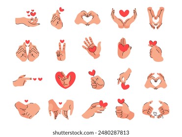 Hand Love Illustration Element Set