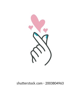 Hand, Love Korean logo design line art style