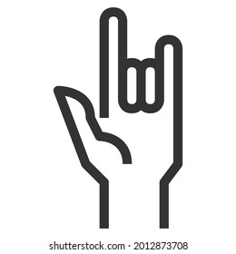 Hand Love Line Icon Vector .