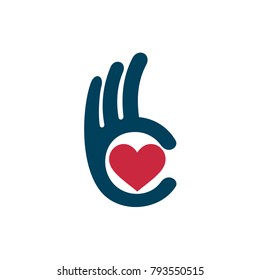 Hand and Love Logo