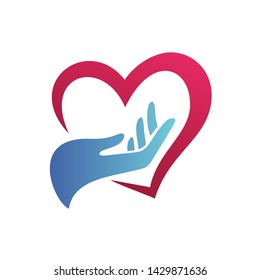 Hand and Love Logo Design