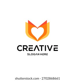 ilustração do vetor do projeto do logotipo do amor da mão