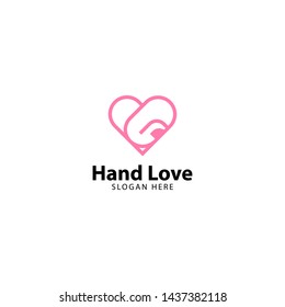 Hand Love Logo Outline Monoline