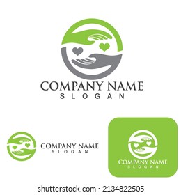 Hand love logo and symbol vector