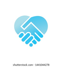 hand and a love logo template