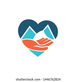 hand and love logo template