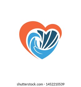 hand and love logo template