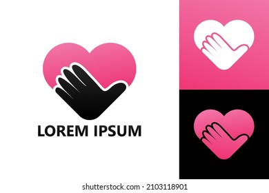 Hand love logo template design vector