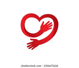 Hand Love Logo Template, Icon, Symbol - Vector