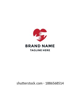 plantilla de diseño de vectores de logotipo de amor mano