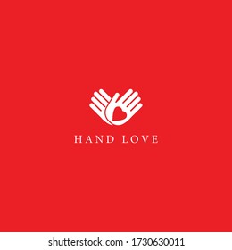 Hand love logo vector icon design