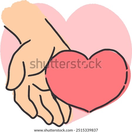 Hand of Love Outstretched in a Warm Gesture Art. Perfect representation for social initiatives, charity organizations, and any project that aims to convey the message of helping and healing.