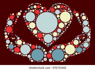 hand love shape vector design by color point