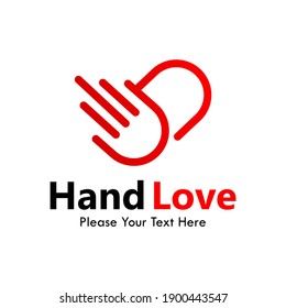 Hand love symbol logo template illustration