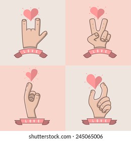 hand for love, vector illustration