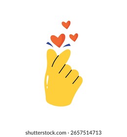 Etiqueta engomada del Vector del amor de la mano EPS 10 archivo