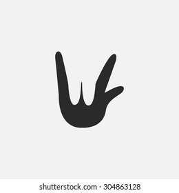 Hand in I love you icon vector