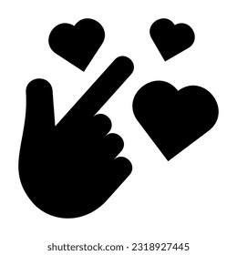 Hand loves finger black Icon Button Logo Community Design