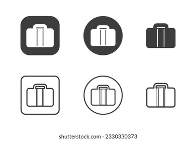 Hand luggage icon design 6 variations. Travel icons set, Isolated on white background.