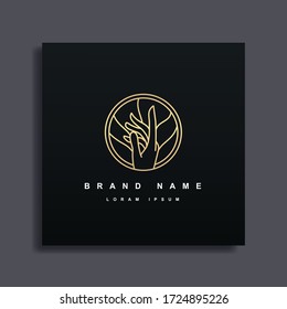 Hand Luxury logo abstract illustration