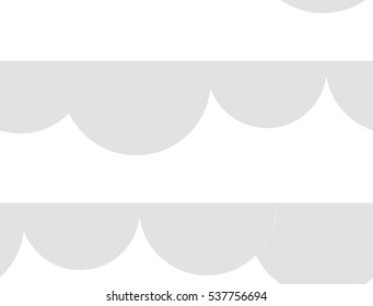 Hand made abstract seamless pattern with grey snow clouds isolated on white background.Simple trendy wrapping paper and fashion fabric decoration.