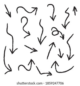 Hand made arrows set vector
